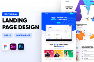 design professional modern landing page design figma xd