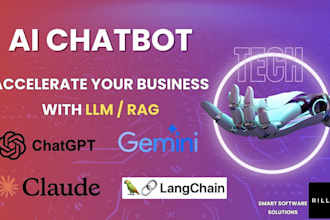develop ai chatbot with llm, rag, chatgpt, langchain, openai