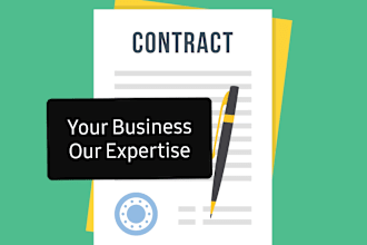 write and review contracts, agreements, partnerships for individuals businesses