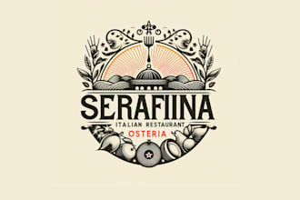 make serafina italian restauratn osteri mascot logo design for you