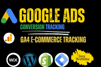 setup or fix google ads conversion tracking and ga4 ecommerce tracking with GTM