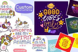 create custom modern playful hand lettering quote