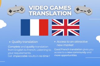 translate and localize your video game or app from english to french