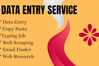 do data entry,  data collection,  email finder, web research