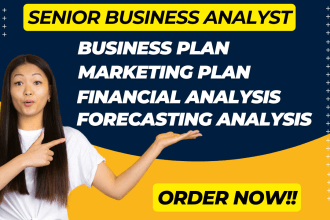 create business plan, financial analysis, forecasting analysis, marketing plan