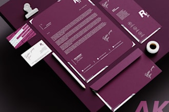 design business card, letterhead, brand kit and stationery items