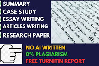 do essay writing, case study, research and summary, proofreading, article writer