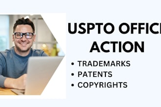reply to uspto office actions for trademarks and patents