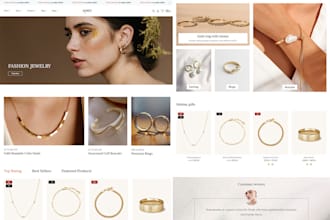 craft a luxury wix jewelry store, jewelry shopify store, rings, necklace website