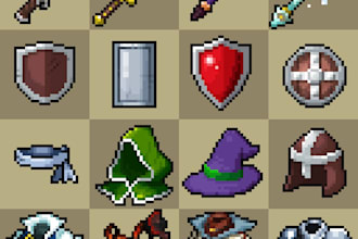 create unique 32 by 32 pixel art icons for your project