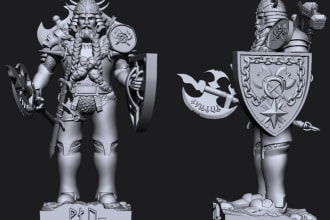 sculpt miniatures 3d miniature model figurine, miniature printing and paint