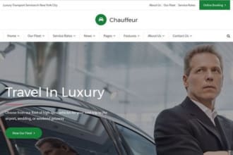 design chauffeur, limousine and taxi booking wordpress website