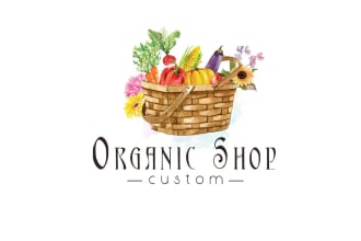 draw fruits vegetable farmer nutrition shop vegetarian logo