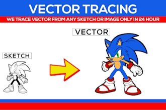do vector tracing, edit, redraw, trace logo and vector image