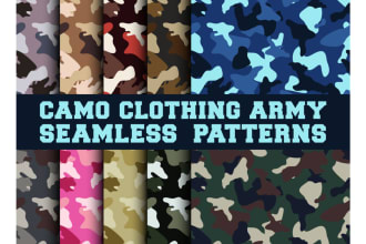 design a unique camouflage seamless pattern in 24hrs