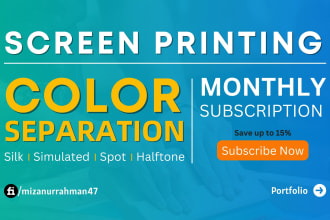 do monthly basis screen printing color separation
