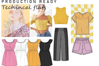 design professional technical flat drawings for garments