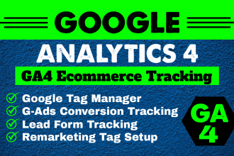 setup ga4 ecommerce tracking, google analytics 4, conversion tracking by GTM