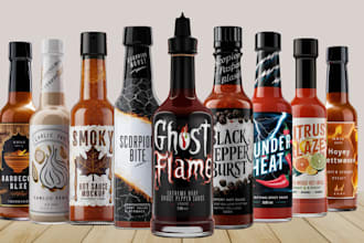 do label logo for food sauce salsa dips spice seasoning pepper BBQ rubs honey