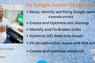 fix google sitemap index, robot txt, redirection, 404 errors