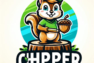 design custom chipmunk mascot logo with unlimited revision