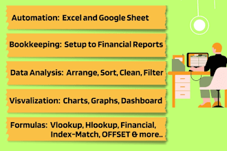 create custom excel, and google sheets solutions for you
