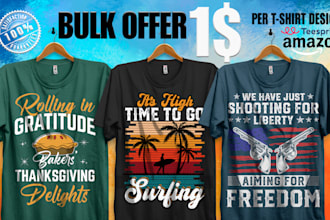 do bulk typography t shirt design bundle for you