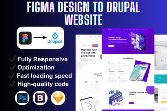 convert figma or PSD designs to responsive drupal websites