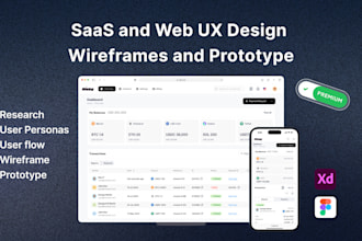do UX research, wireframes and prototypes for saas or web apps