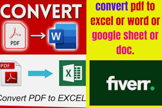 convert PDF to word, excel, PDF conversion, data entry