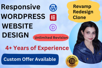 design, redesign wordpress website by elementor pro or divi