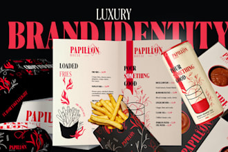 design premium restaurant branding, menu and luxury branding kit
