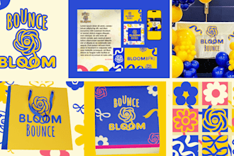 do colorful playful fun branding, brand design brand book, and brand kit