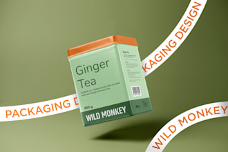 create vibrant tea packaging design for you