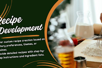 write recipes for cookbooks, food blogs, recipe books