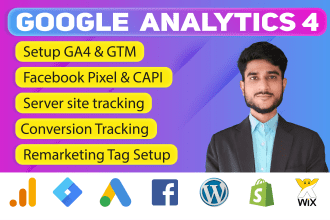 fix or google analytics 4 setup, ga4 ecommerce tracking,ga4 server side tracking