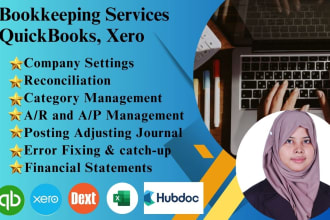 do bookkeeping, cleanup, catchup by quickbooks online and xero