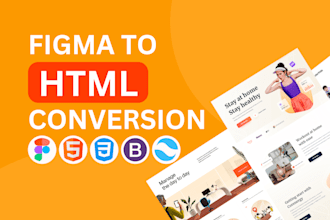 convert figma to HTML using custom CSS or tailwind or bootstrap