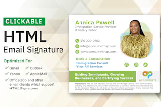 design professional HTML email signature and business card design