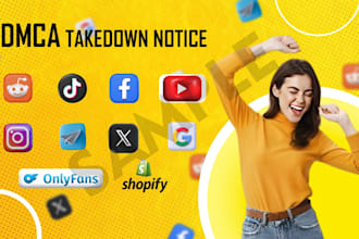 takedown harassing defamatory content to fb tiktok reddit insta onlyfans by dmca
