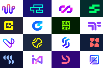 do a modern and geometric logo for tech startups, apps, or fintech brands