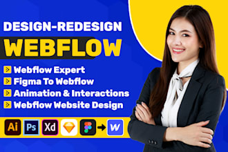 design, develop or redesign webflow website, figma to webflow, webflow expert