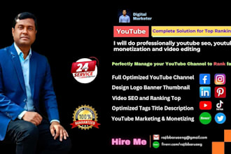 be the best youtube manager for video SEO promotion and marketing
