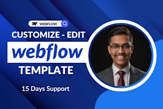 be webflow template customization expert, editor to make it stunning website