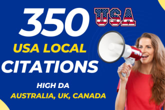 do 350 USA local citations business directory submission for local SEO