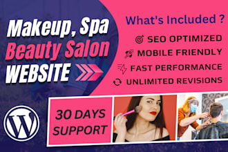 design beauty salon, hair salon, spa, makeup artist website