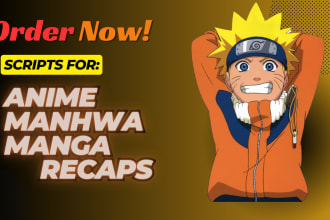 write anime or manhwa script and articles