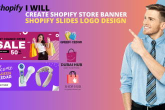 create shopify store banner shopify slides store logo design