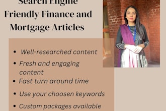write top notch finance articles and mortgage blogs