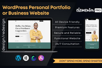 design stunning wordpress business and portfolio website with elementor pro
